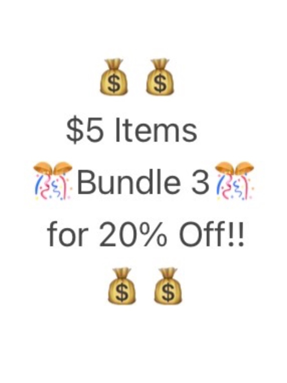 $5 Items Promotion Graphic - White Background